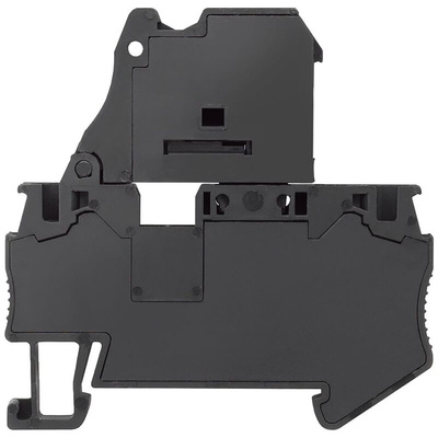 Siemens ALPHA Series Black DIN Rail Terminal Block, 6mm², Single-Level, Spring Termination, Fused