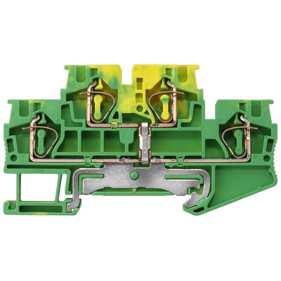 Siemens Green/Yellow DIN Rail Terminal Block, 6mm², Double-Level, Spring Termination