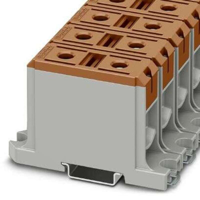 Phoenix Contact UBAL Series Brown DIN Rail Terminal Block, 95mm², Single-Level, Screw Termination