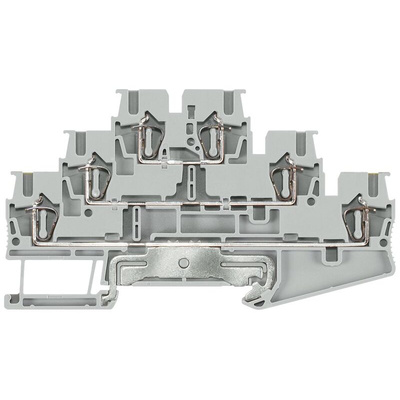 Siemens ALPHA Series Grey DIN Rail Terminal Block, 2.5mm², Triple-Level, Spring Termination