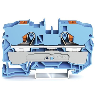Wago TOPJOB S, 2210 Series Blue Feed Through Terminal Block, 10mm², Single-Level, Push-In Cage Clamp Termination, ATEX,