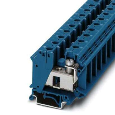 Phoenix Contact UIK 35 BU Series Blue Terminal Block, 35mm², Screw Termination