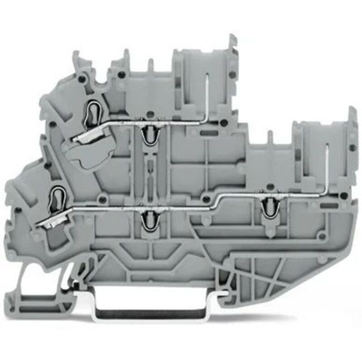 Wago X-COM S, 2022 Series Grey DIN Rail Terminal Block, 2.5mm², Double-Level, Push-In Cage Clamp Termination
