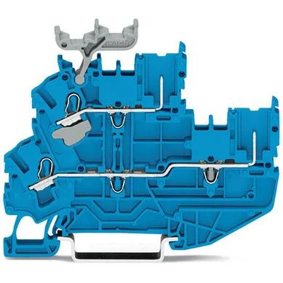 Wago X-COM S, 2022 Series Blue DIN Rail Terminal Block, 2.5mm², Double-Level, Push-In Cage Clamp Termination