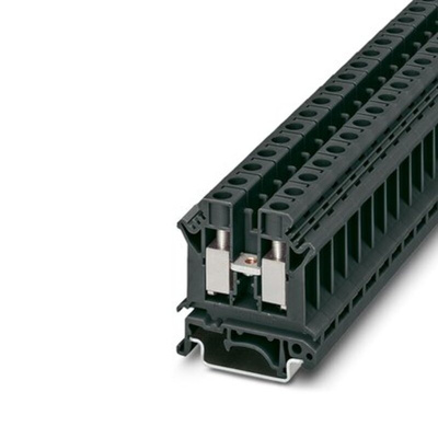 Phoenix Contact UK 6 N BK Series Black Feed Through Terminal Block, 6mm², 1-Level, Screw Termination