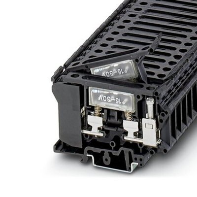 Phoenix Contact UK 6.3-HESILED 24 Series Black Modular Terminal Block, 16mm², 1-Level, Screw Termination