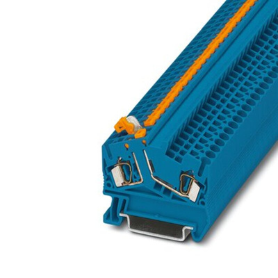 Phoenix Contact STS 2.5-MT BU Series Blue Knife Disconnect Terminal Block, 2.5mm², 1-Level, Spring Cage Termination
