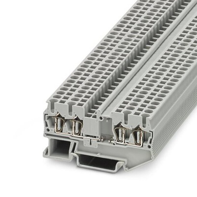 Phoenix Contact ST 2.5-QUATTRO-BE Series Grey Component Terminal Block, 4mm², Spring Cage Termination