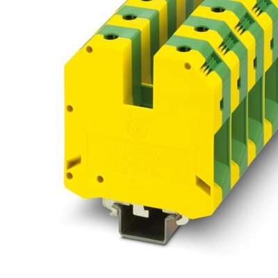 Phoenix Contact USLKG 95 B Series Green, Yellow Earth Modular Terminal Block, 95mm², 1-Level, Screw Termination