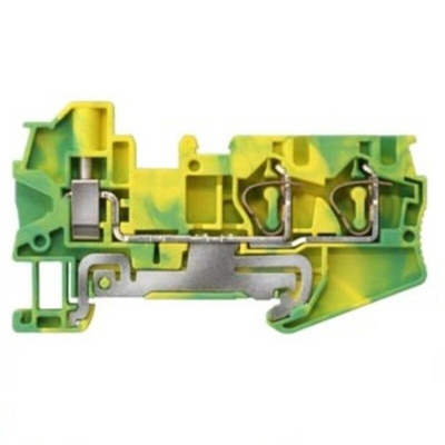Siemens 8WH Series Green, Yellow Din Rail Terminal, 4mm², 1-Level, Spring Termination, CSA