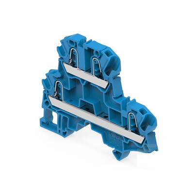 ENTRELEC SNK Series Blue Terminal Block, 4mm², 2-Level, Push In Termination