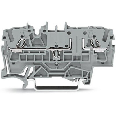 Wago TOPJOB S Series Grey DIN Rail Terminal Block, 2.5mm², 1-Level, Push-In Cage Clamp Termination, ATEX, EAC Ex, IECEx