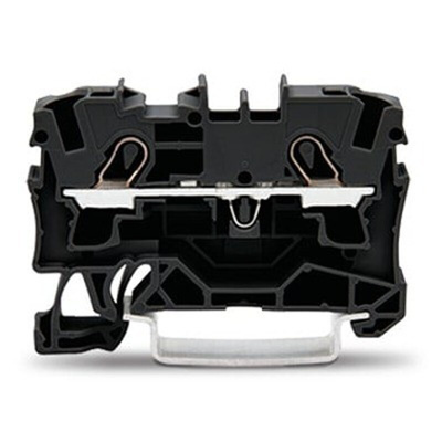 Wago TOPJOB S Series Black DIN Rail Terminal Block, 4mm², 1-Level, Push In Termination, ATEX, CSA, IECEx