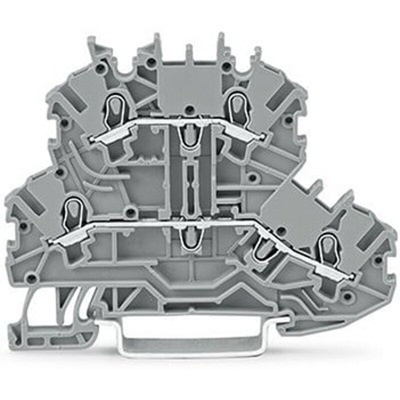 Wago TOPJOB S Series Grey DIN Rail Terminal Block, 1mm², 2-Level, Push-In Cage Clamp Termination, ATEX, EAC Ex, IECEx