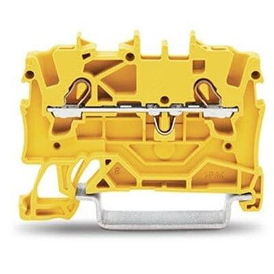 Wago TOPJOB S Series Yellow DIN Rail Terminal Block, 1.5mm², 1-Level, Push-In Cage Clamp Termination, ATEX, EAC Ex,