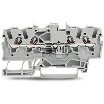 Wago TOPJOB S Series Grey DIN Rail Terminal Block, 1.5mm², 1-Level, Push-In Cage Clamp Termination