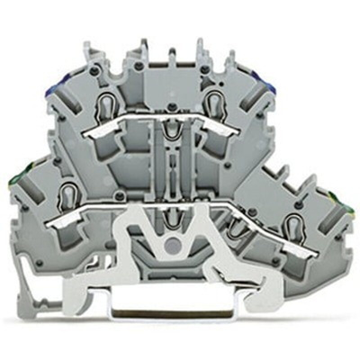Wago TOPJOB S Series Grey Double Level Terminal Block, 2.5mm², 2-Level, Push In Termination, ATEX, CSA, IECEx