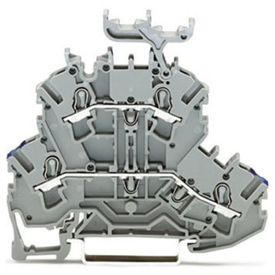Wago TOPJOB S Series Grey Double Level Terminal Block, 2.5mm², 2-Level, Push In Termination, ATEX, CSA, IECEx