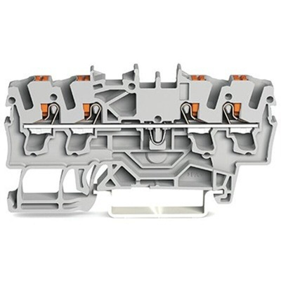 Wago TOPJOB S Series Black DIN Rail Terminal Block, 2.5mm², 1-Level, Push In Termination, ATEX, CSA, IECEx