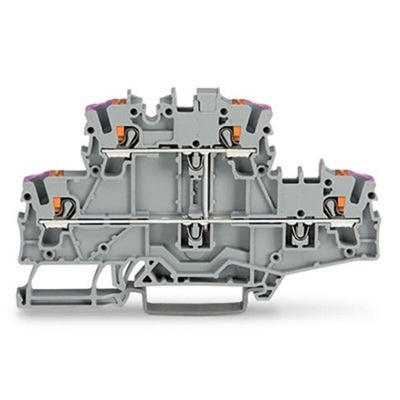 Wago TOPJOB S Series Grey Double Level Terminal Block, 2.5mm², 2-Level, Push In Termination, ATEX, CSA, IECEx