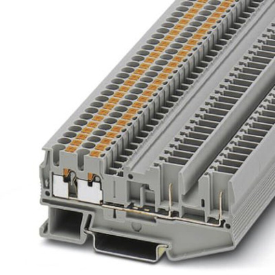 Phoenix Contact PT 2.5-QUATTRO/2P Series Grey DIN Rail Terminal Block, 0.14 → 4mm², Single-Level, Plug In