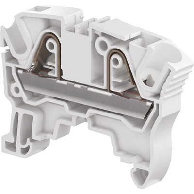 Entrelec ZK6 Series Grey Standard Din Rail Terminal, 6mm², Single-Level, Spring Clamp Termination