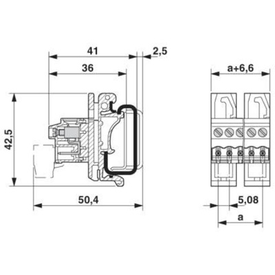 Phoenix Contact UMSTBVK 2.5/21-G-5.08 Series Green DIN Rail Terminal Block, Screw Termination