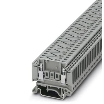 Phoenix Contact MTKD-S-CU/E-CU Series Grey Din Rail Terminal, Single-Level, Screw Termination