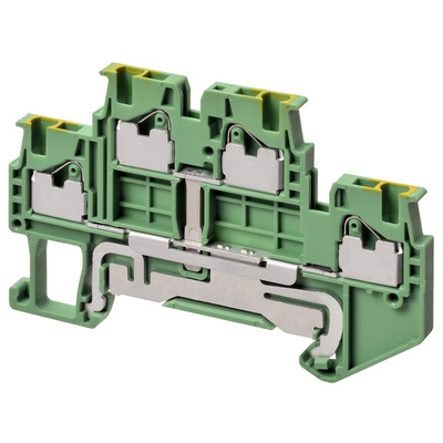 Omron XW5G Series Grey Non-Fused DIN Rail Terminal, 1.5mm², Double-Level, Push In Termination