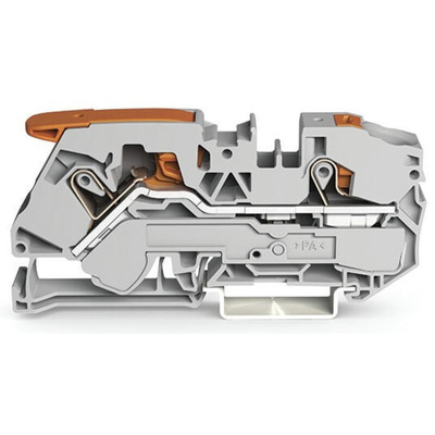 Wago TOPJOB S, 2116 Series Grey Feed Through Terminal Block, 16mm², Single-Level, Push-In Cage Clamp Termination, ATEX,