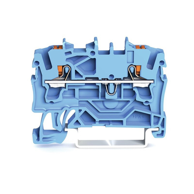 Wago TOPJOB S, 2202 Series Blue Feed Through Terminal Block, 2.5mm², Single-Level, Push-In Cage Clamp Termination,