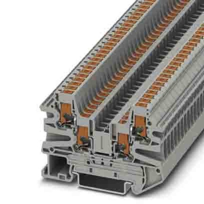 Phoenix Contact PTV Series Grey Feed Through Terminal Block, 0.14 → 2.5mm², Single-Level, Push In Termination,