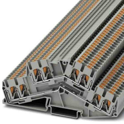 Phoenix Contact PTTBS Series Grey Double Level Terminal Block, 0.14 → 4mm², Push In Termination