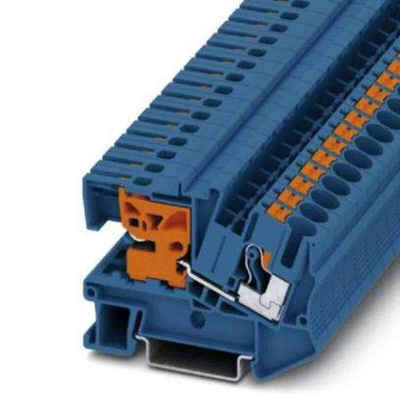 Phoenix Contact PTN Series Blue Disconnect Terminal Block, Push In Termination