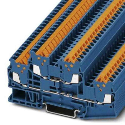 Phoenix Contact QTTCB Series Blue Double Level Terminal Block, Quick Connect Termination