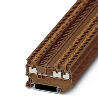 Phoenix Contact PT 1,5 Series Brown Feed Through Terminal Block, 0.14 → 1.5mm², Push In Termination, ATEX, IECEx