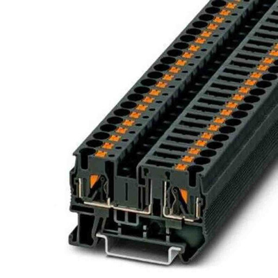 Phoenix Contact PT Series Black Disconnect Terminal Block, Push In Termination