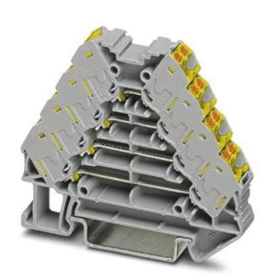 Phoenix Contact PTRV Series Grey Non-Fused DIN Rail Terminal, 0.14 → 2.5mm², Push In Termination