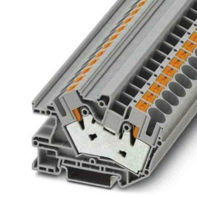 Phoenix Contact Grey DIN Rail Terminal Block, 16mm², Push In Termination