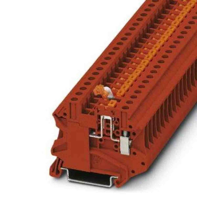 Phoenix Contact UT Series Red Knife Disconnect Terminal Block, Screw Termination