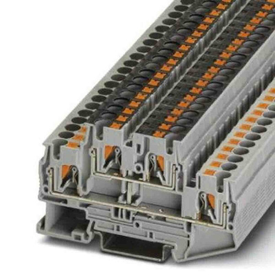 Phoenix Contact PTTB Series Blue Double Level Terminal Block, Push In Termination