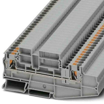 Phoenix Contact PT 4 Series Grey Feed Through Terminal Block, 0.2 → 6mm², Push In Termination