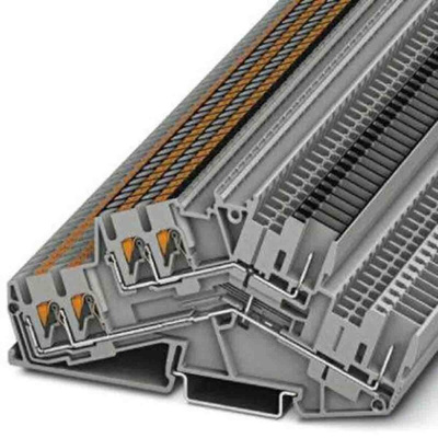 Phoenix Contact PTTBS Series Grey Double Level Terminal Block, Push In Termination