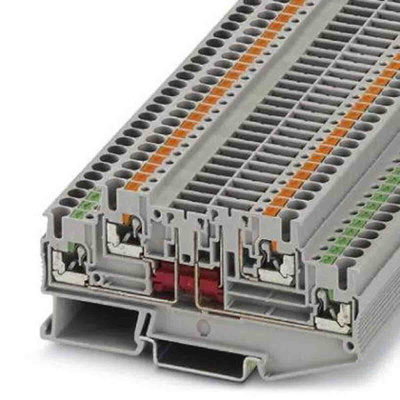 Phoenix Contact PTT Series Grey Disconnect Terminal Block, Push In Termination