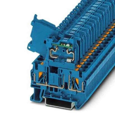 Phoenix Contact PT Series Blue Fused DIN Rail Terminal, Single-Level, Fused