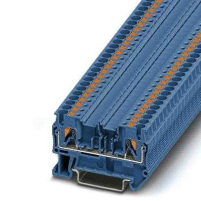 Phoenix Contact PTC 2,5 Series Blue Feed Through Terminal Block, 0.14 → 4mm², Push In Termination