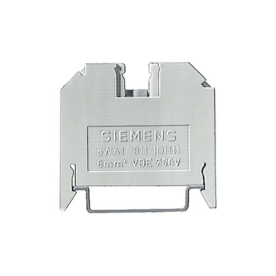 Siemens 8WA Series Blue Non-Fused DIN Rail Terminal, Screw Termination