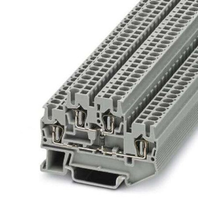 Phoenix Contact STTB Series Grey DIN Rail Terminal Block, Spring Clamp Termination