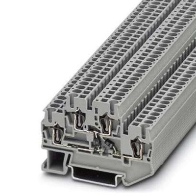 Phoenix Contact STTB Series Grey DIN Rail Terminal Block, Spring Clamp Termination