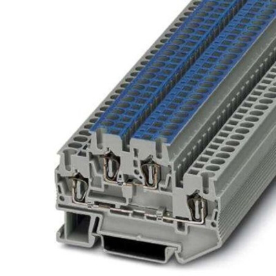 Phoenix Contact STTB Series Grey DIN Rail Terminal Block, Spring Clamp Termination